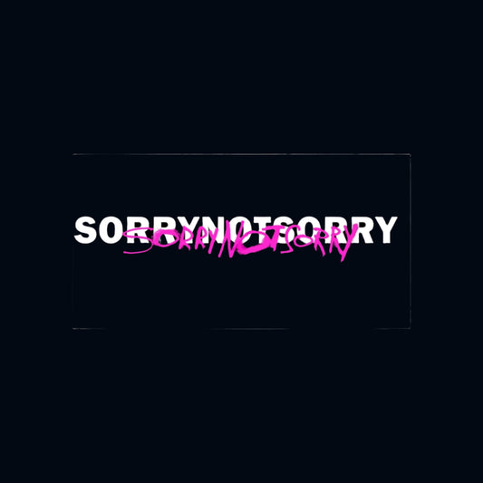 double sorry black sticker