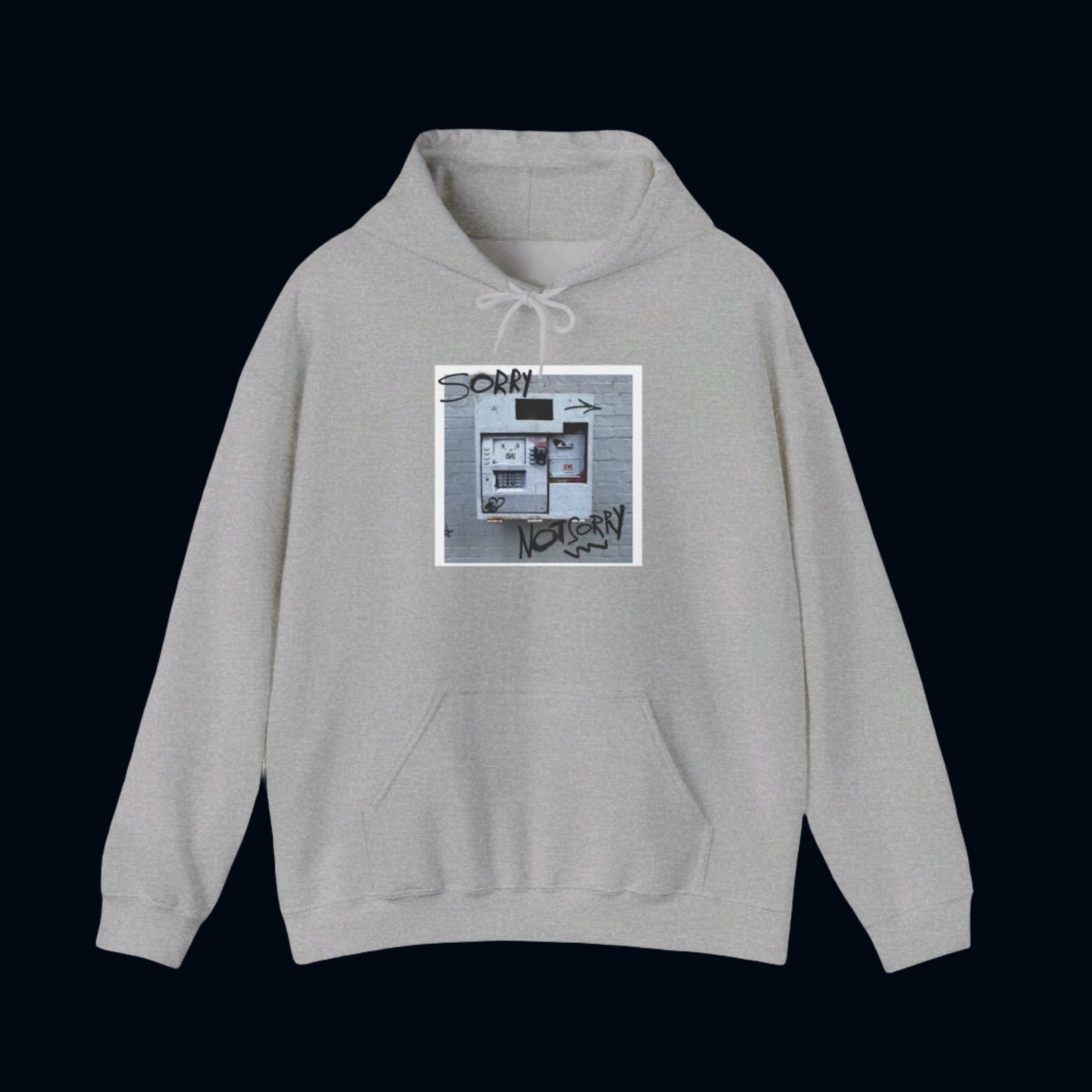 unique streetstyle graffiti sorry not sorry band hoodie sweatshirt in grey
