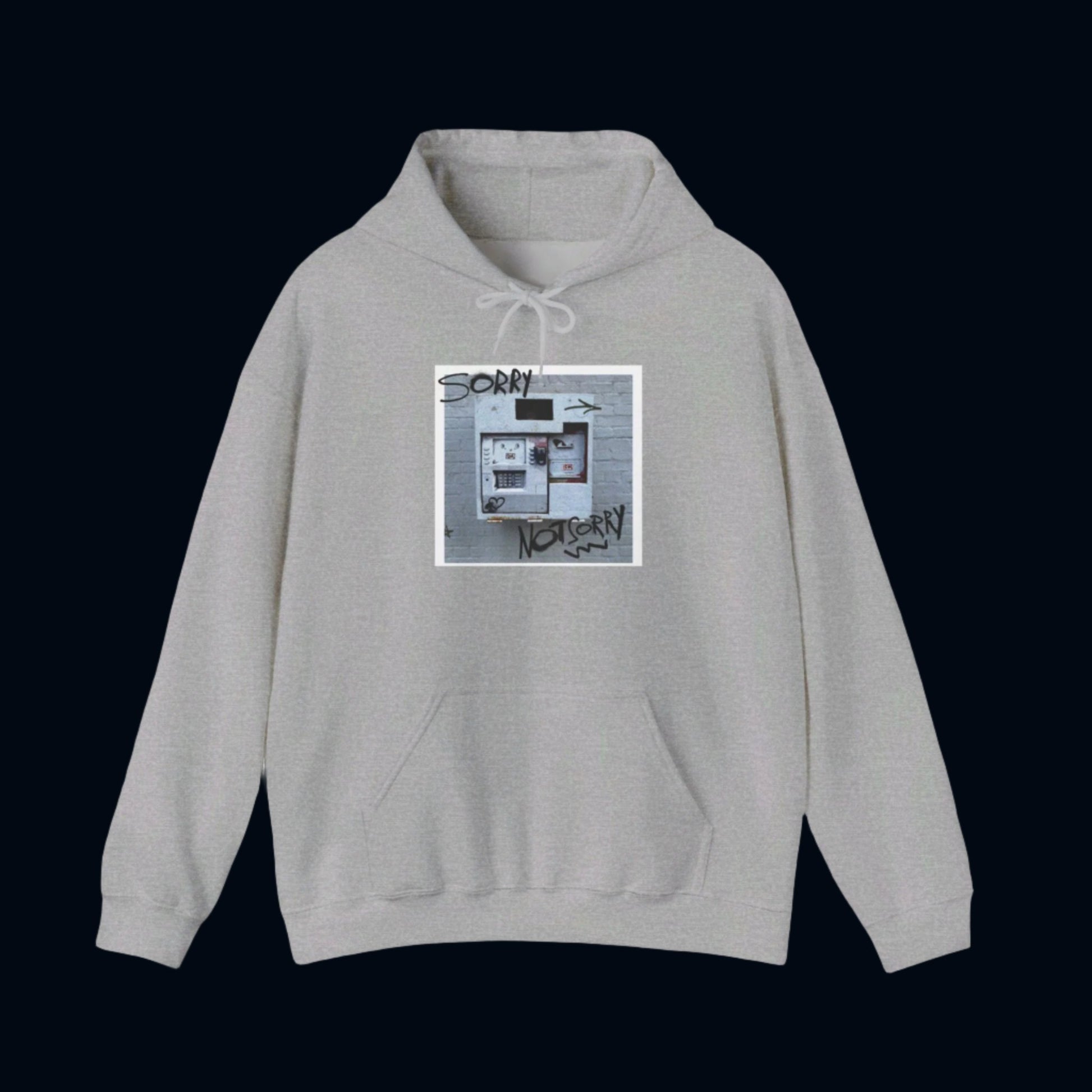 unique streetstyle graffiti sorry not sorry band hoodie sweatshirt in grey